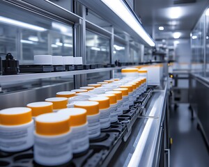 Inside a sophisticated factory, the face cream production line is in full operation, highlighting the efficiency of modern skincare manufacturing techniques