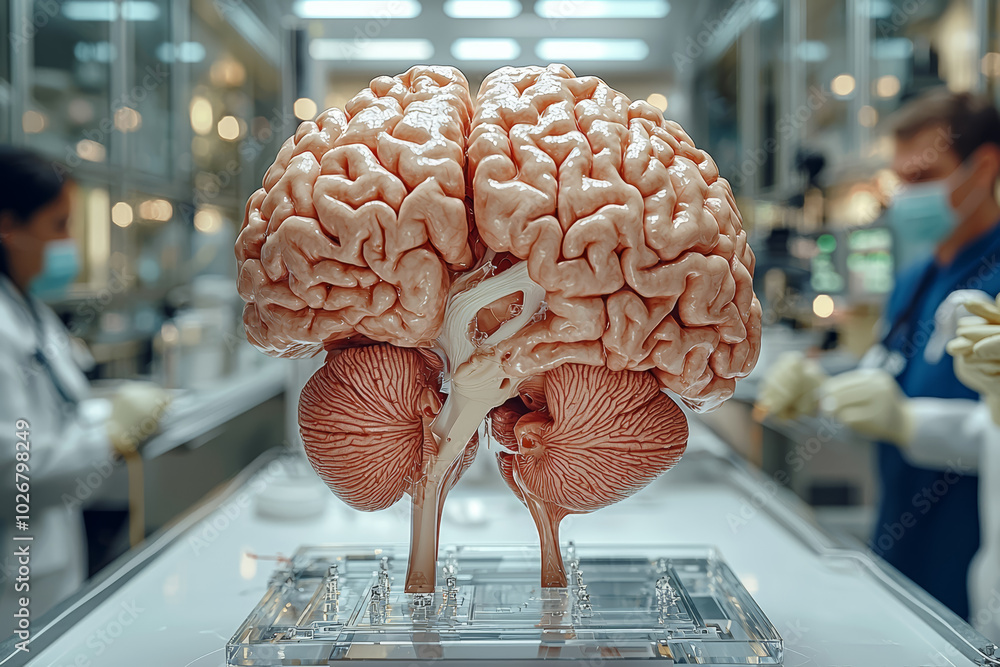 Aufkleber an ai-driven research project mapping the human brain, helping scientists better understand neurolog