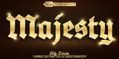 Kingdom Majesty Gold Shiny Vector Editable Text Effect Template