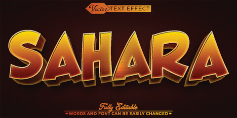 Cartoon Orange Sahara Vector Editable Text Effect Template