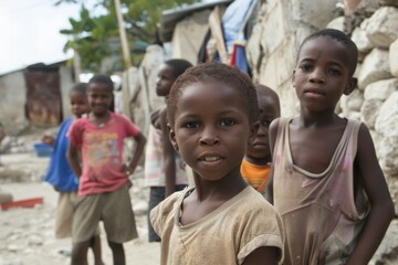 Unidentified Togolese children. Togo children suffer of poverty due to the bad economy.