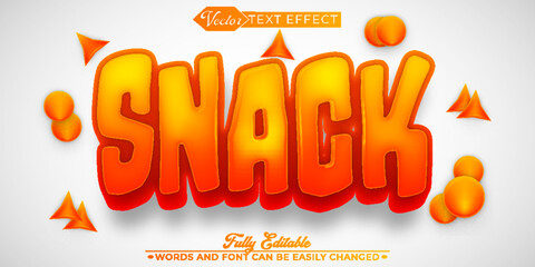 Cartoon Orange Snack Vector Editable Text Effect Template