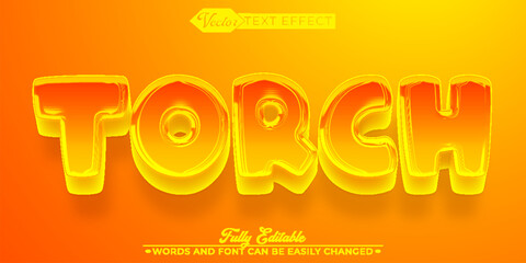 Obraz premium Torch Vector Editable Text Effect Template