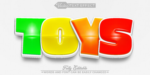 Colorful Cartoon Toys Vector Editable Text Effect Template