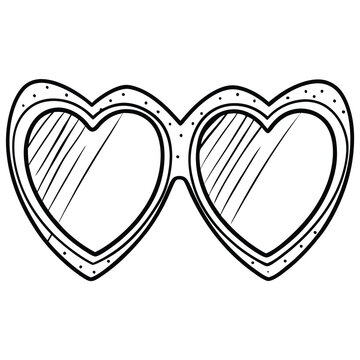 recommend clip art: Funny Heart-shaped sunglasses vector silhouette
