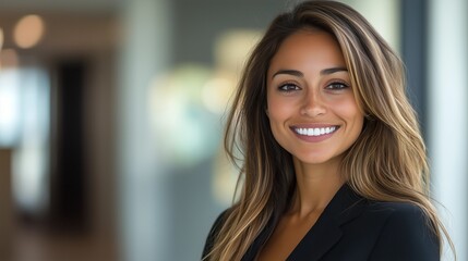 Professional Businesswoman Posing Confidently in a Photo, Highlighting Elegance, Success, and Leadership in the Modern Workplace.