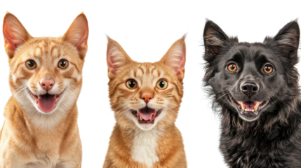Happy Dogs and Cats Sharing Smiles and Friendship Together Generative AI