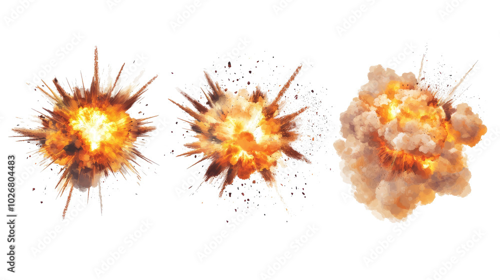 Poster realistic explosions occurring in a dynamic display of fire generative ai