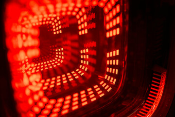 Closeup of a cars automotive tail brake light