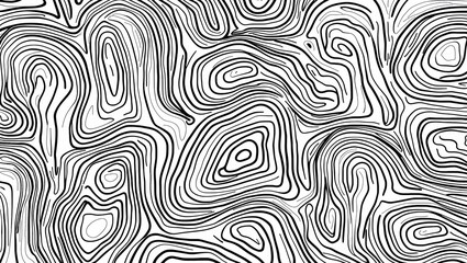 Obraz premium black and white abstract pattern with a topographic map style.