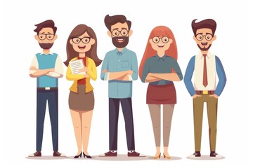 Team of Diverse Characters with Friendly Expressions