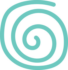 Teal Hand Drawn Swirling Spiral Doodle