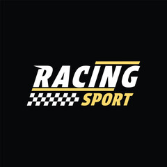 race speed flag logo design concept idea