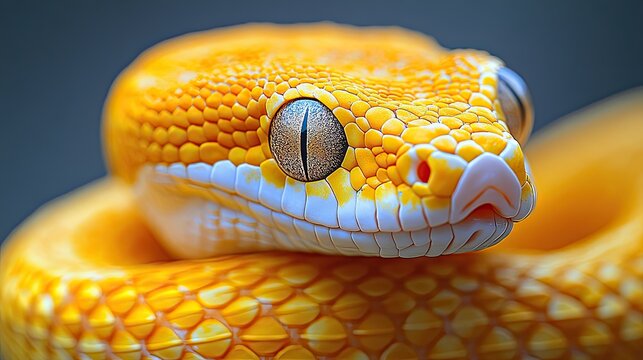 a vibrant yellow snake symbolizing the python programming language known for its simplicity and versatility