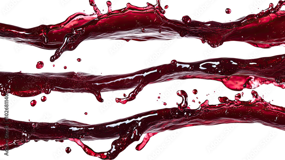 Poster dynamic splashes of red wine capturing movement and texture generative ai