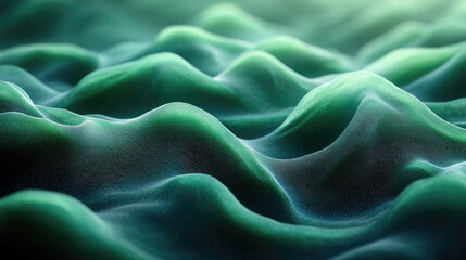 Obraz premium Textura de color verde o azul marino, verdoso, simulación de ondas abstractas y limbo con niebla.