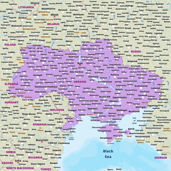 Obraz premium Simple political map of Ukraine