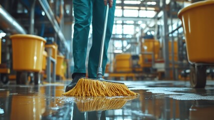 Floor cleaning mop cleaning factory