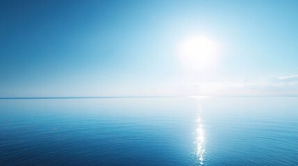 Obraz premium Peaceful Ocean View Under Bright Blue Sky