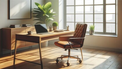 Modern office interior with furniture environment interior