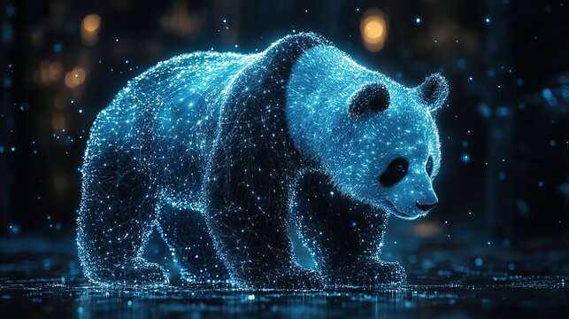 pandas text with abstract data visualization elements representing data analysis and manipulation