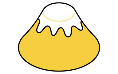 シンプルな富士山、アイソメトリックの線画アイコン