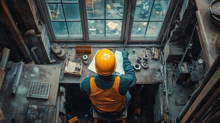 Worker Focused on Completing Tasks in a Professional Work Environment, Depicting Dedication and Productivity in a Job Setting