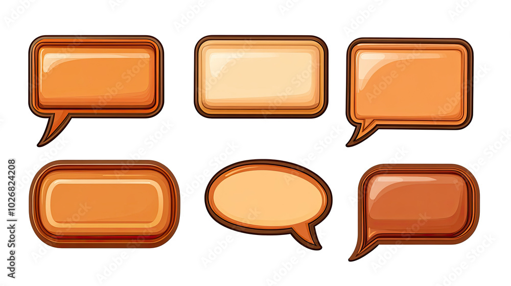 Poster speech text boxes designed for conversations and dialogues in media generative ai