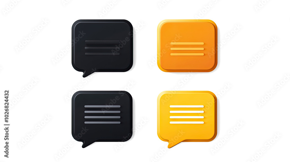Fototapete colorful speech text boxes in various shades arranged creatively generative ai