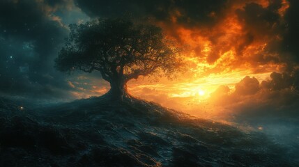 Fototapeta premium sunset in the sky