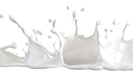 Dynamic Splashes of Milk Creating Art Against a White Backdrop Generative AI