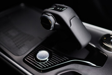 Macro shot of a car gear lever an essential auto part