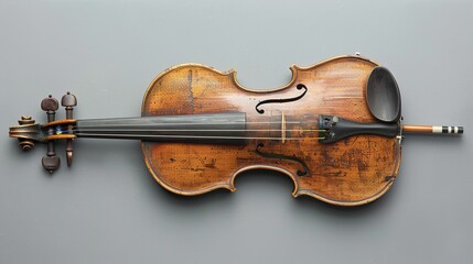 Fiddle musical instrument isolated on white background, showcasing its elegant design and craftsmanship. Perfect for classical music, traditional folk performances, and string instrument enthusiasts.