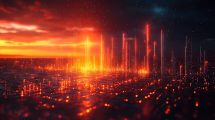 Fototapeta premium A conceptual image of finance technology and fintech, symbolizing the global economy with an abstract visual representation.