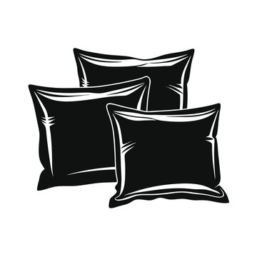 recommend clip art: Satin pillows vector silhouette