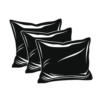 recommend clip art: Satin pillows vector silhouette
