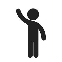 Isolated pictogram kid boy wave hand, welcome, say hi icon sign