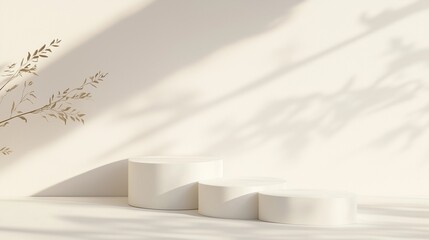 3D Mockup of a Podium Against an Isolated Neutral Background, Ideal for Product Showcases and Presentation Displays