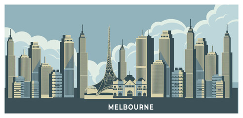 Obraz premium Melbourne city landscape background