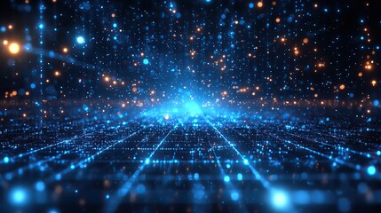 Obraz premium A digital technology background featuring abstract blue lines, reflecting innovation and science concepts.