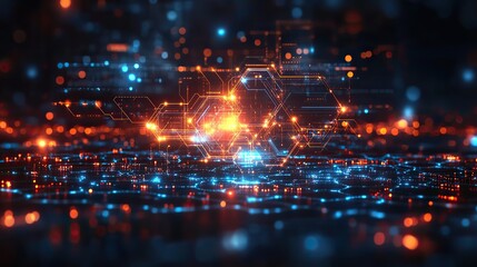 Obraz premium A digital technology background for cybersecurity systems, designed for news and presentations.