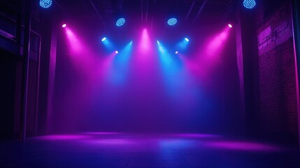 Vibrant Stage Lights with Colorful Reflections