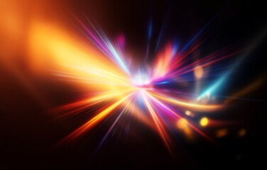 Fototapeta premium Abstract glowing lines of vibrant color radiating from the center of the image.