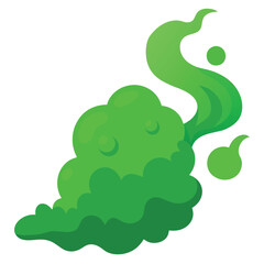 Stinky Green Smoke Toxic vector illustration isolated on a white background