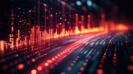 Fototapeta premium A financial graph on an abstract technology background, representing data analysis and market trends.