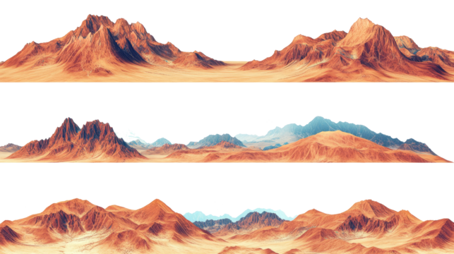 Vast Alien Desert Landscape With Distant Mountain Ranges at Dusk Generative AI