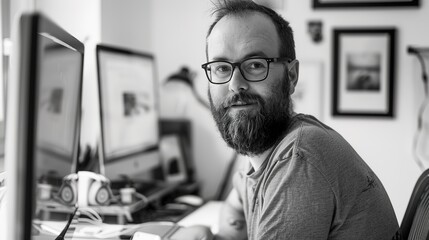 Chaotic UX designer  juggling multiple tasks at once, showcasing the challenges of managing parallel design projects. A scene that highlights multitasking, stress, and creativity in the fast-paced