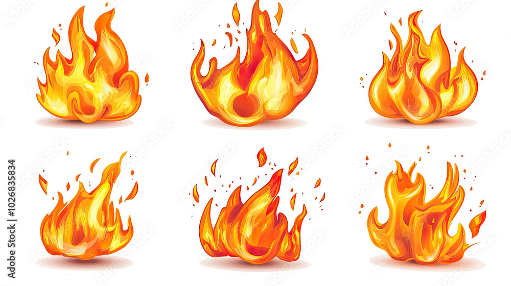 Poster dynamic flames creating vibrant heat waves in a fiery display generative ai
