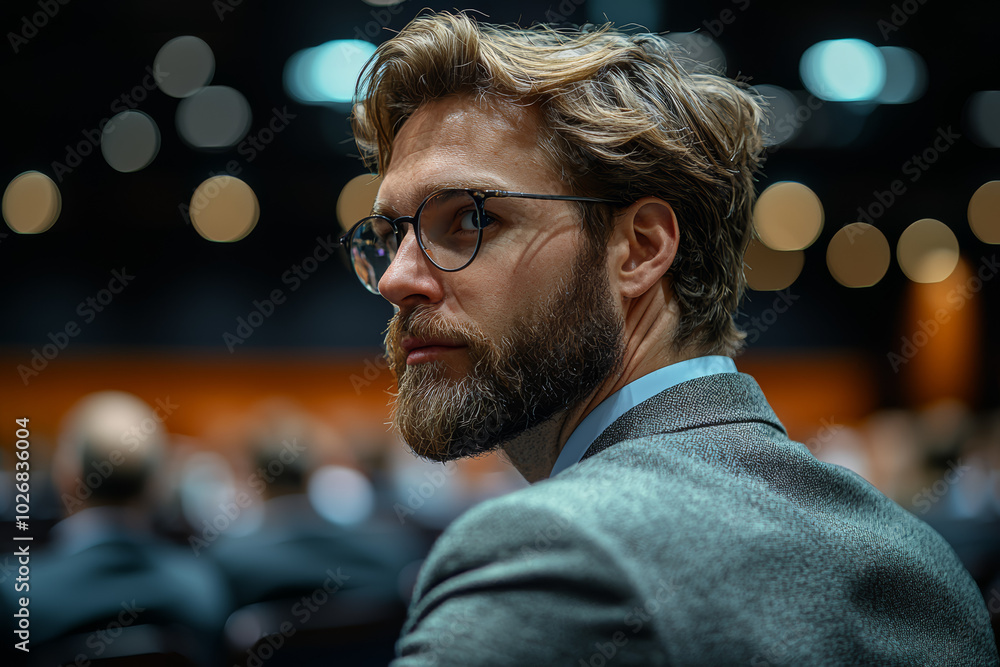 Aufkleber a professional attending a virtual conference, symbolizing the rise of online networking opportuniti
