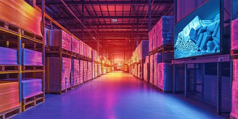 Construction Materials Warehouse with Advanced Insulation Products and Thermal Imaging Displays